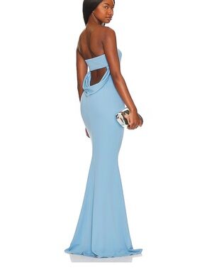 Katie May x Revolve Mary Kate Gown in French Blue Strapless
